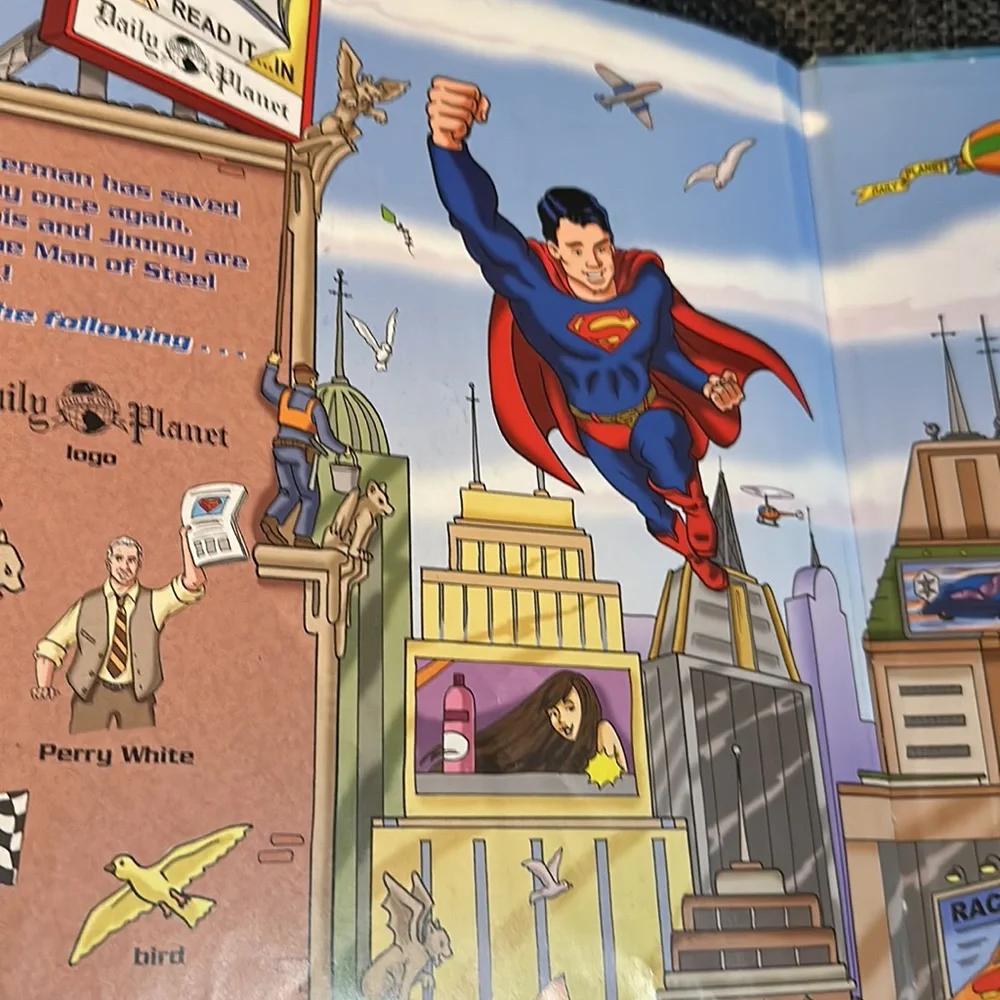 Superman Returns 2006 1st Edition & Marvel Spider-Man Look Find Book Lot